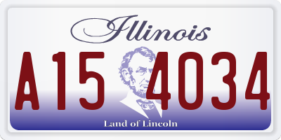 IL license plate A154034