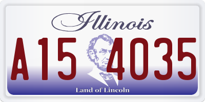IL license plate A154035