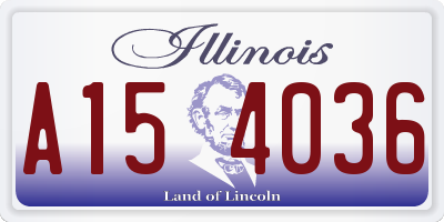 IL license plate A154036