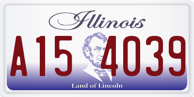 IL license plate A154039