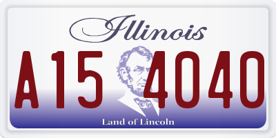 IL license plate A154040