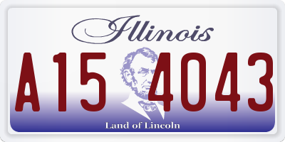 IL license plate A154043