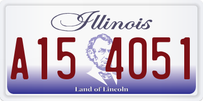 IL license plate A154051