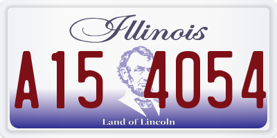 IL license plate A154054