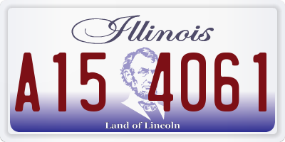 IL license plate A154061