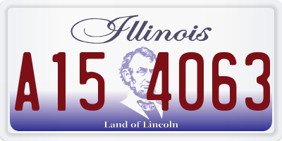 IL license plate A154063