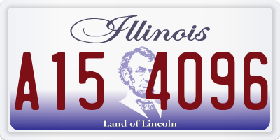 IL license plate A154096