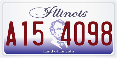 IL license plate A154098