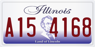 IL license plate A154168