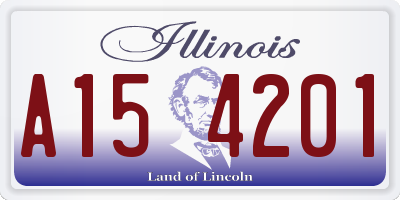 IL license plate A154201