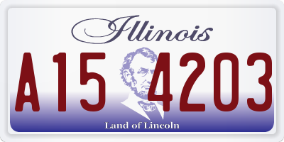 IL license plate A154203