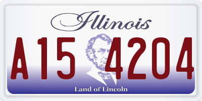 IL license plate A154204