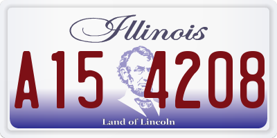 IL license plate A154208