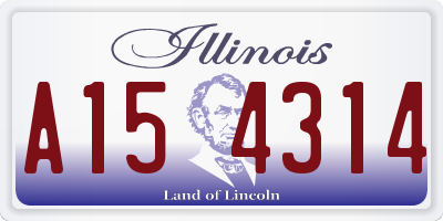IL license plate A154314