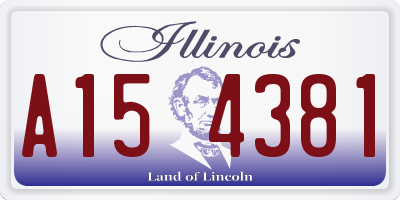 IL license plate A154381