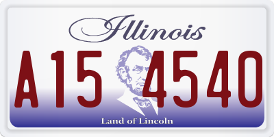 IL license plate A154540
