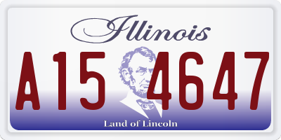 IL license plate A154647