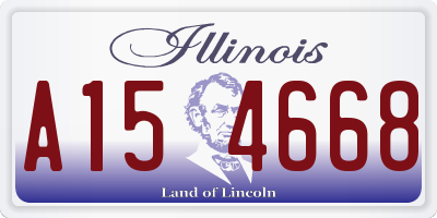 IL license plate A154668