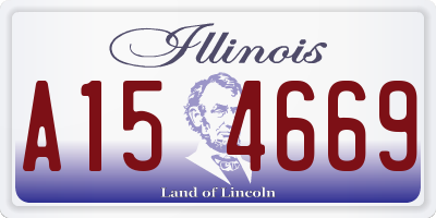 IL license plate A154669