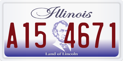 IL license plate A154671