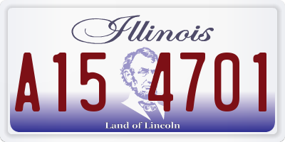 IL license plate A154701