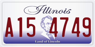 IL license plate A154749
