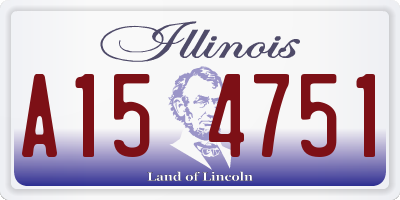 IL license plate A154751