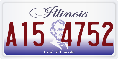IL license plate A154752