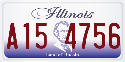 IL license plate A154756