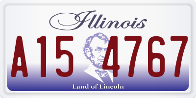 IL license plate A154767