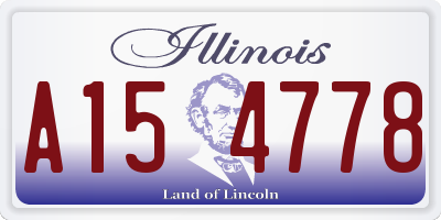 IL license plate A154778