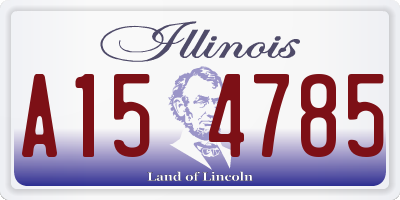 IL license plate A154785