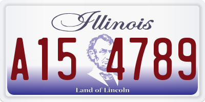 IL license plate A154789