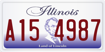 IL license plate A154987