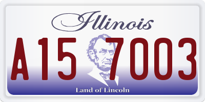 IL license plate A157003