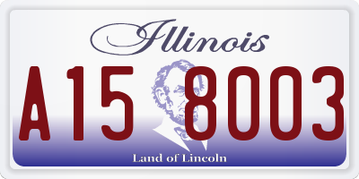 IL license plate A158003