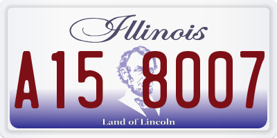 IL license plate A158007