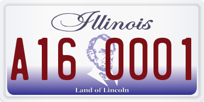IL license plate A160001