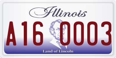 IL license plate A160003