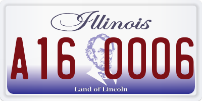 IL license plate A160006