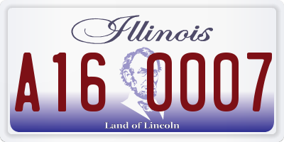 IL license plate A160007