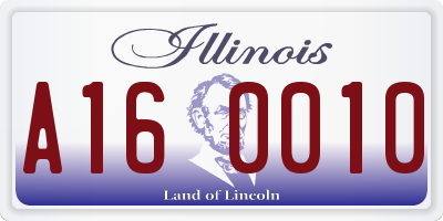 IL license plate A160010