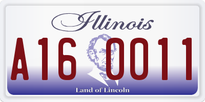 IL license plate A160011