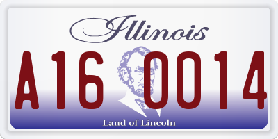 IL license plate A160014