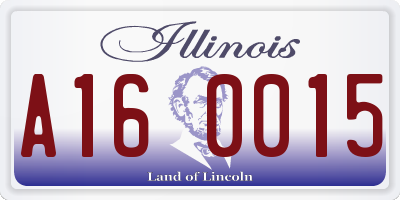 IL license plate A160015