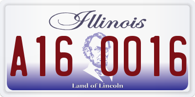IL license plate A160016