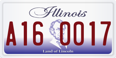 IL license plate A160017