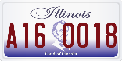 IL license plate A160018