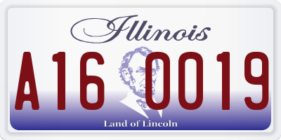 IL license plate A160019