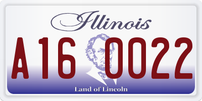 IL license plate A160022